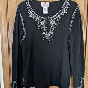 Vintage Quacker Factory Sweater beaded